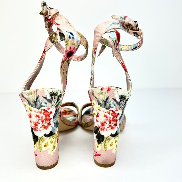 ALDO Miyaa Floral Strappy Sandals Block Heel Ankle Tie Multicolor Women's - Picture 5 of 5